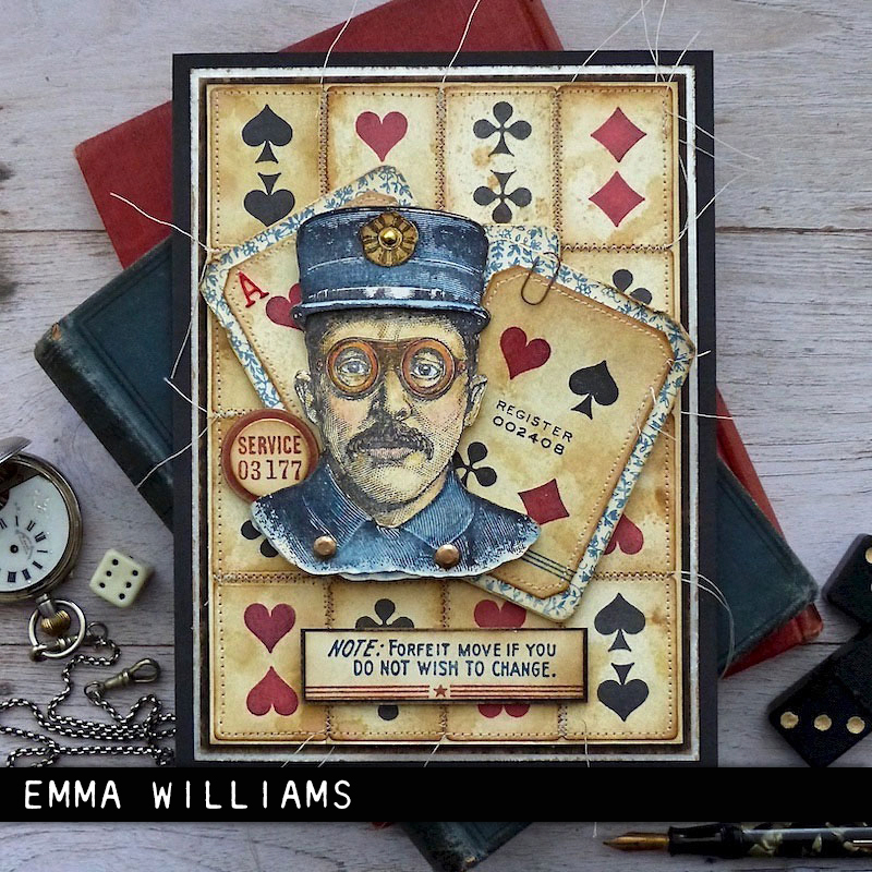 Tim Holtz 7X8.5 Cling Stamps: The Inspector, by Stampers