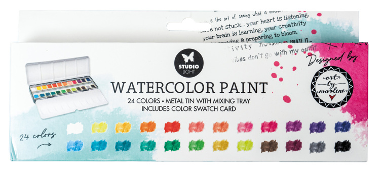 Essentials Watercolor Paint 24 Colors - Scrappegarasjen AS